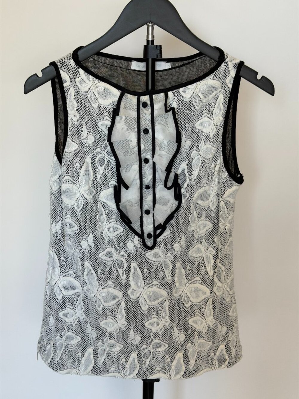 Anne Klein Lace Ruffle Sleeveless Blouse